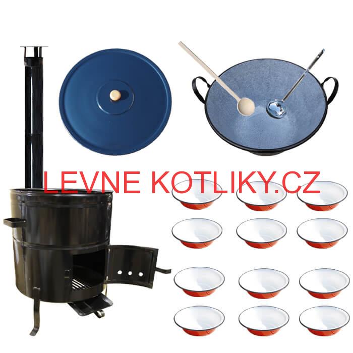 Smaltovaný kotel 80 L + smaltované talíře 12 ks PLUS 600