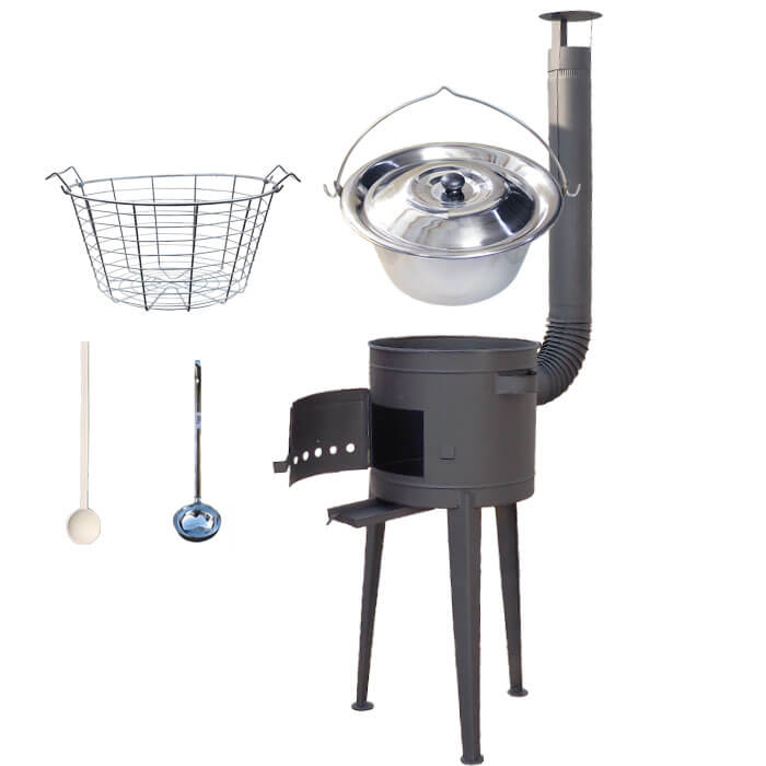 Nerezový kotlík 30 L (1,2 mm) + drátěný koš + žáruvzdorná kotlina 45 PLUS 600