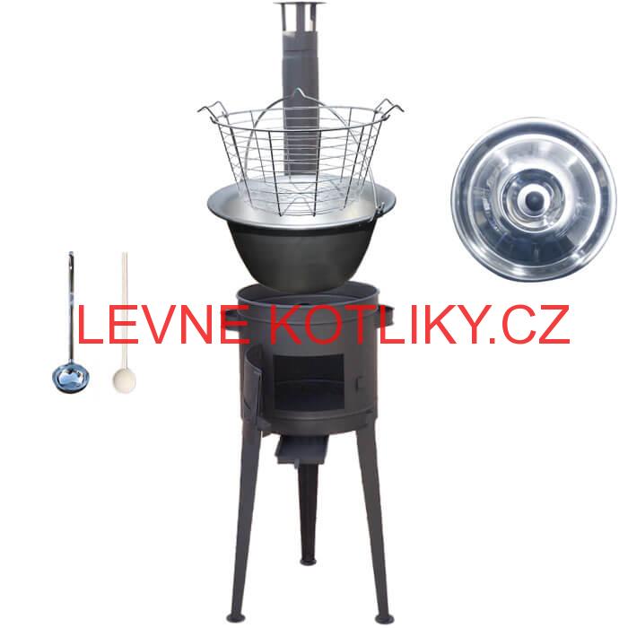 Nerezový kotlík 20 L (1,5 mm) + drátěný koš + žáruvzdorná kotlina 42 PLUS 600