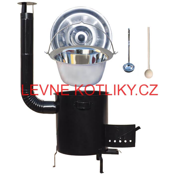 Nerezový kotlík 20 L (1,2 mm) + hrubostěnná (1,5 mm) kovová kotlina 42 STRONG