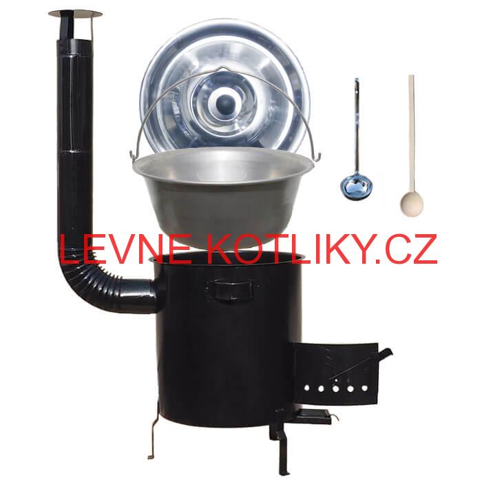 Nerezový kotlík 20 L (1,5 mm) + hrubostěnná (1,5 mm) kovová kotlina 42 STRONG