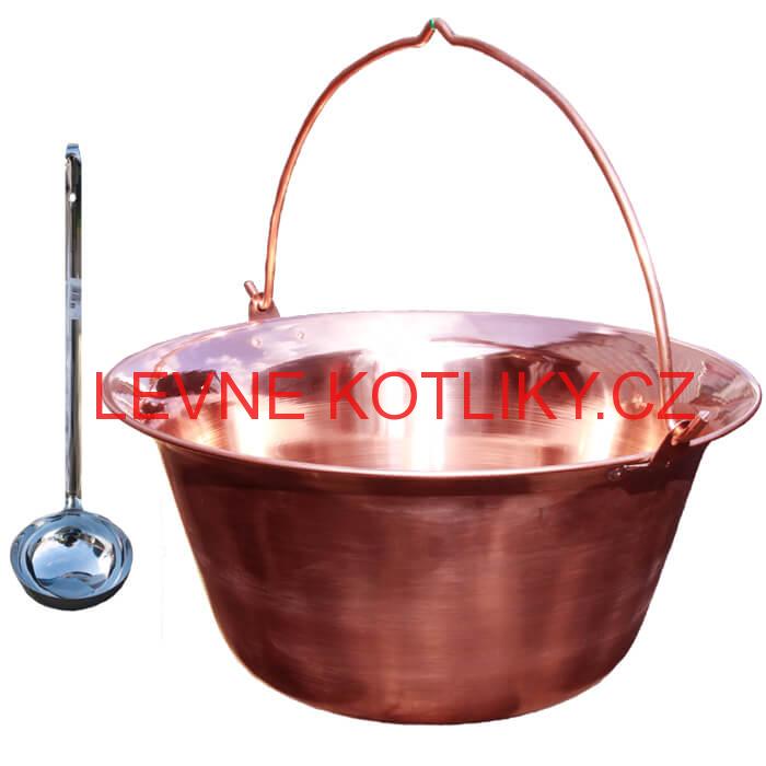 Měděný kotlík 14 L (1,2 mm) + nerezová naběračka