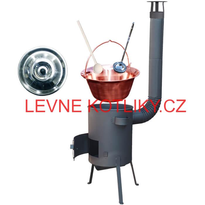 Měděný kotlík 30 L (1,2 mm) + žáruvzdorná kotlina 45 PLUS 600 4 MM
