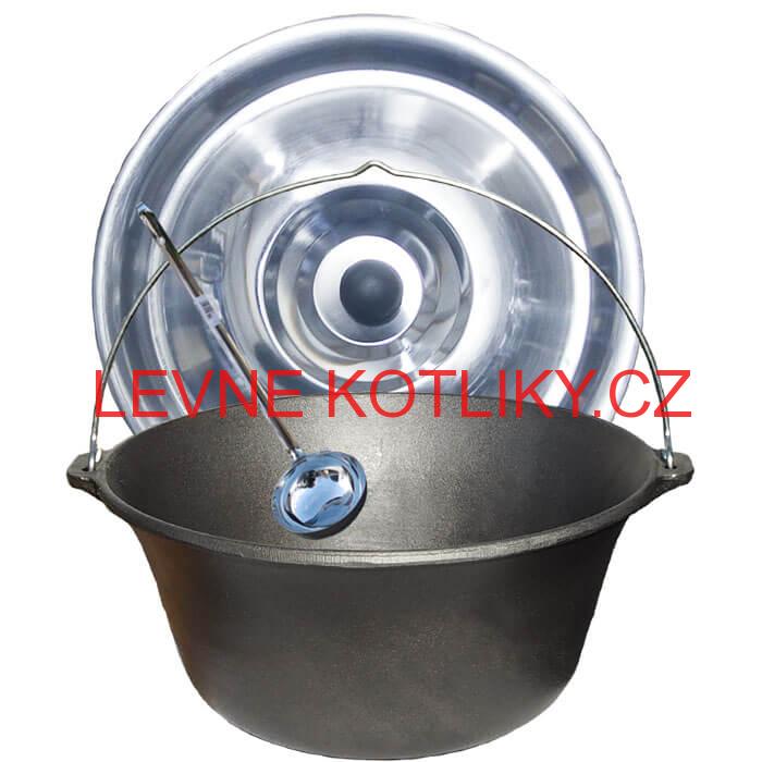 Litinový kotlík 10,8 L + nerezová poklice