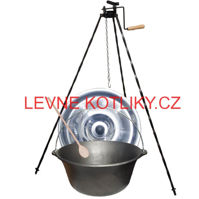 Litinový kotlík 16 L + stojan s kladkou VAR