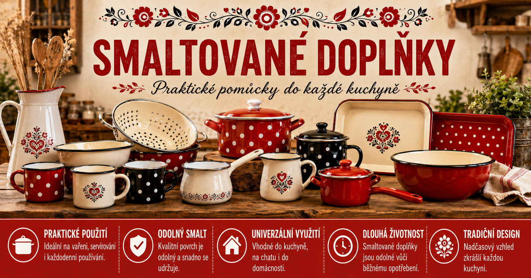 Praktické doplňky ke smaltovanému nádobí