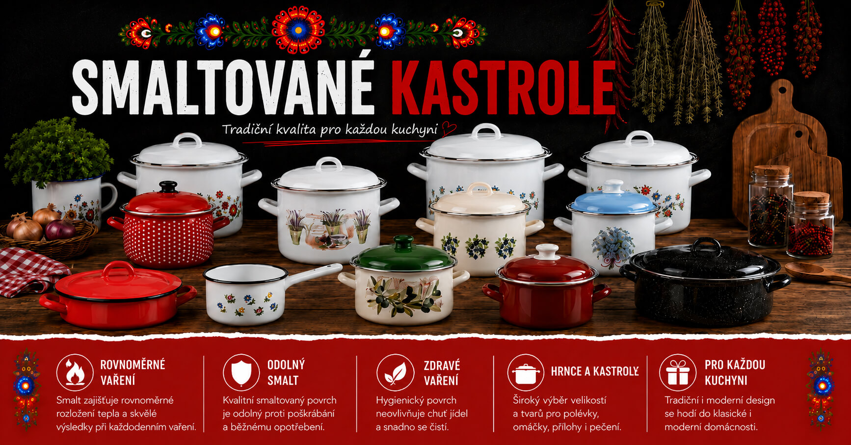 Smaltované kastroly pro každodenní vaření plné chuti