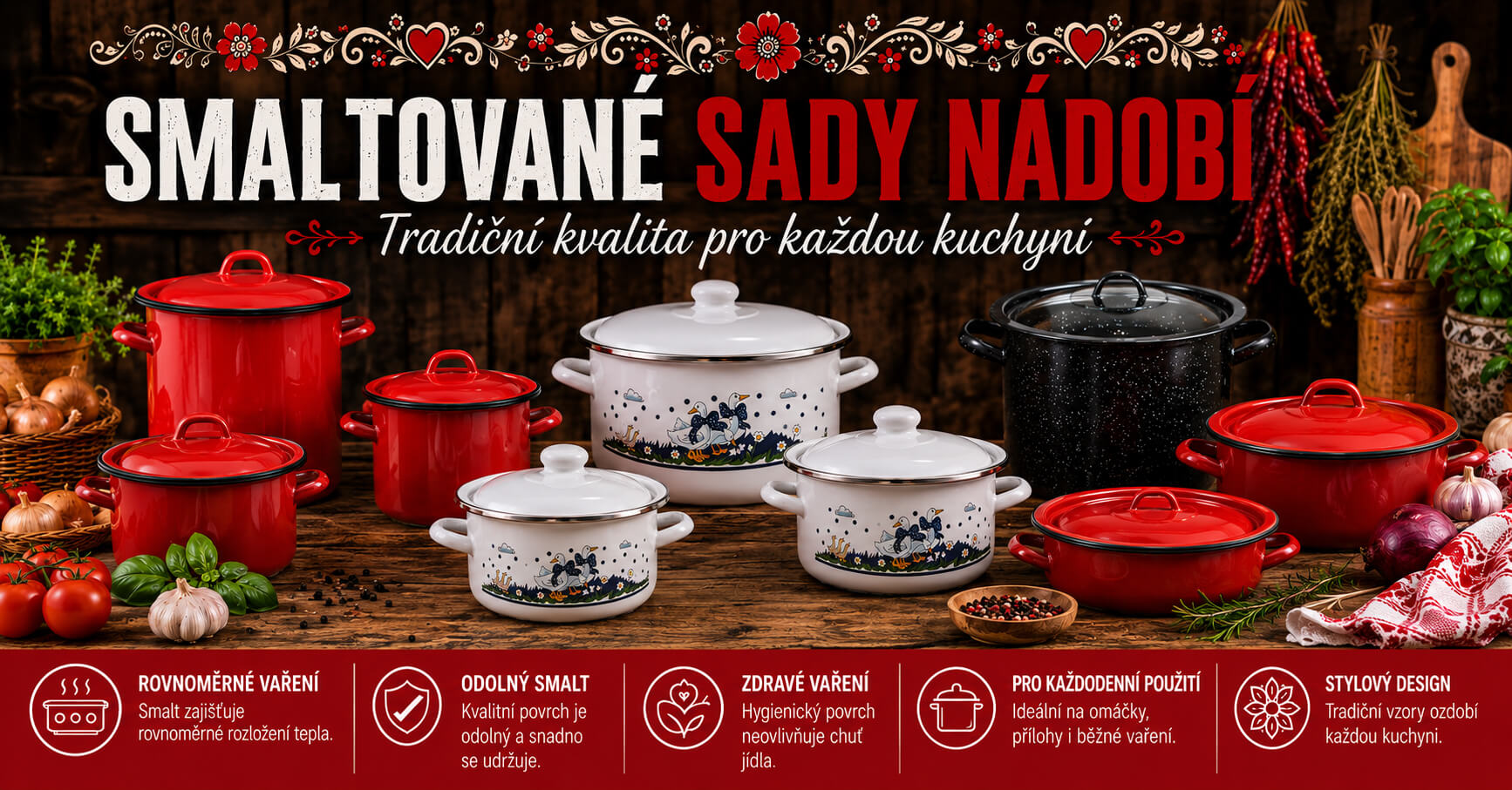 Smaltované sady nádobí 