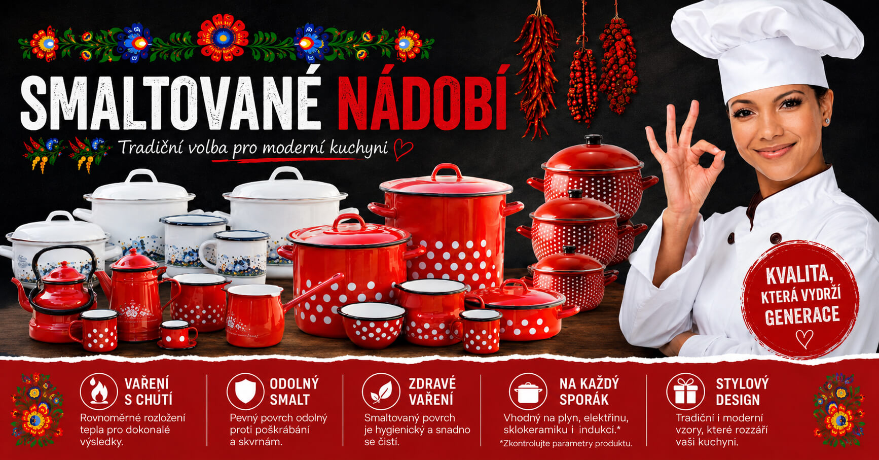Smaltované nádobí pro každodenní vaření